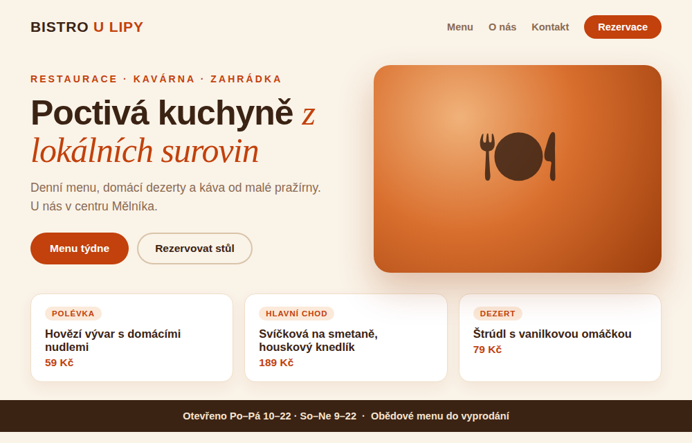 Náhled šablony Gastronomie